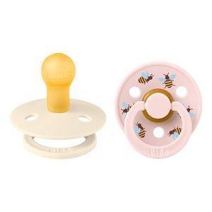 Bibs Rund Colour Sut - 2-Pak - Str. 1 - Naturgummi - Studio - Bumblebee - Ivory Mix