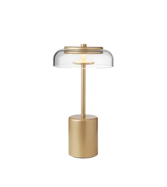 Blossi Mini Portable Bordlampe / Batterilampe, Nordic Guld/Klar - Nuura