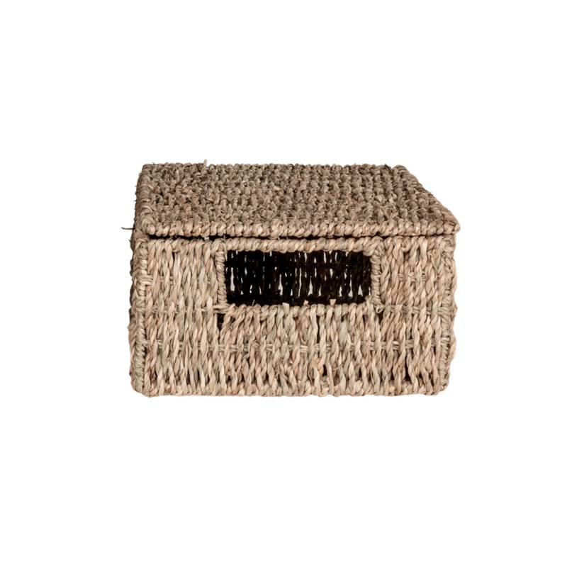 Søgræs Kurv M/Låg  Small Skarp Pris 4401390 20x28x11cm - House Nordic