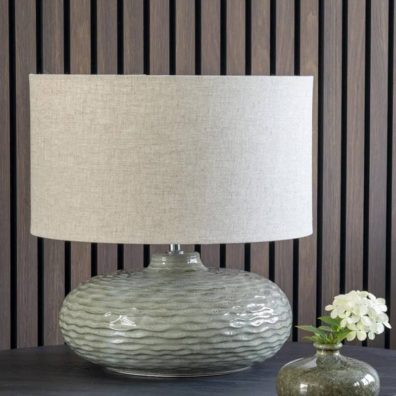 Bordlampe "oldham" Grøn M/ Natur Skærm - House Nordic H: 44