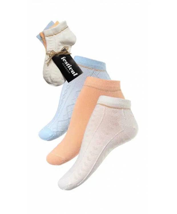 Festival 3-Pak Bomuld Sneaker Sokker I Multifarver Til Kvinder