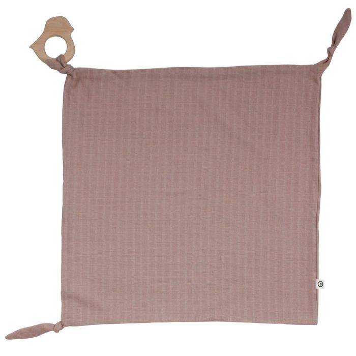 Sutteklud Med Fugleformet Bidering - Gots Certificeret økologisk Bomuld - 35x35 Cm - Rose Wood - Müsli By Green Cotton