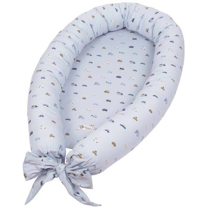 Babynest - Müsli - By Green Cotton - 75x40 Cm - Breezy - Print Med Små Køretøjer