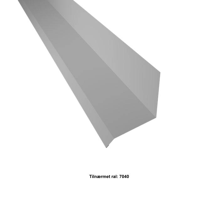 Inddækning Mod Mur U/Fuge Rille. 100-95-25x2000 Mm. - Lys Grå - 40 års Garanti (0,50) - Profilmetal A/S