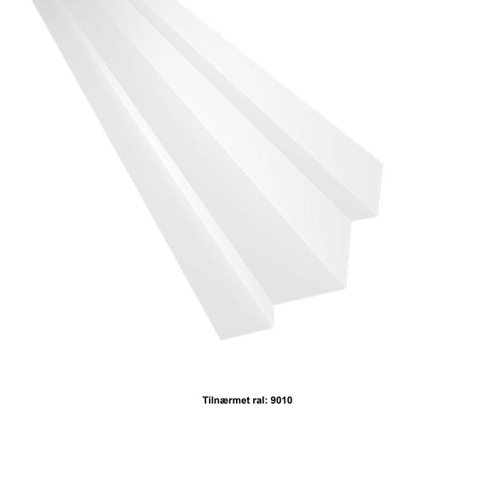 Indv. Hjørne Hatteprofil 50-25-70-70-25-50x2500 Mm. - Hvid - 20 års Garanti (0,50) - Profilmetal A/S