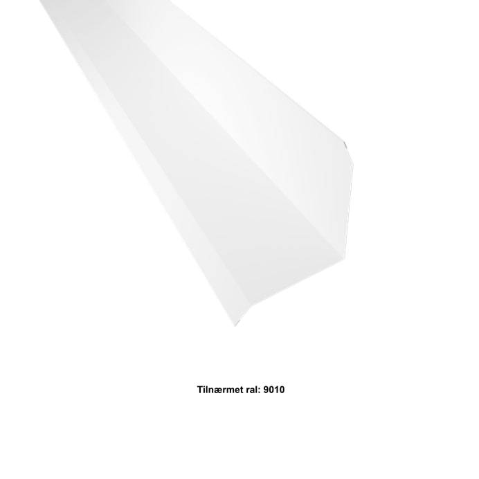 Inddækning Mod Mur M/Fuge Rille. 25-95-95-25x2000 Mm. - Hvid - 20 års Garanti (0,50) - Profilmetal A/S