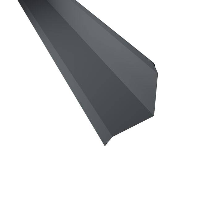 Inddækning Mod Mur M/Fuge Rille. 25-95-95-25x2000 Mm. - Lys Grå - 40 års Garanti (0,50) - Profilmetal A/S