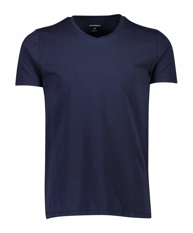 Lindbergh T-Shirt M. V-Hals I Navy Til Herre