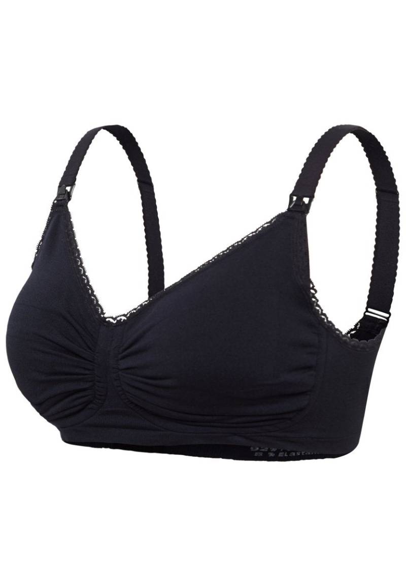 Carriwell Seamless Padded Graviditets - Og Amme - Bh Med Carri - Gel Støtte Og Indlæg, Sort - Carriwell - Amme - Bh - Buump