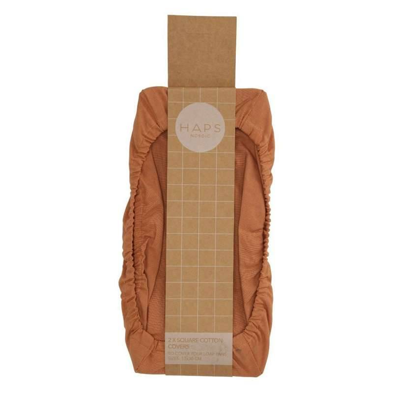 Haps Nordic Cotton Covers Bomuldslåg - Firkantede - 2-Pak - Terracotta