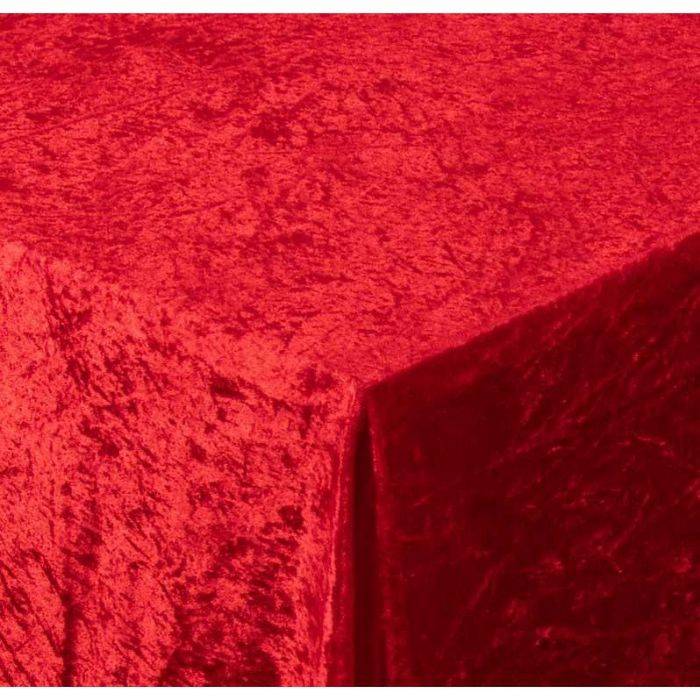 Rød Velour Dug - 15 Meter Dug - Nervøs Velour - Blødt Velour Stof Til Borddug - Pakker Med 3 Meter - Borg Living