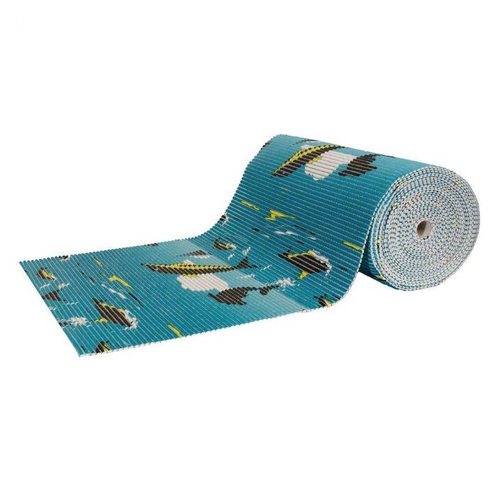 Skridsikker Bademåtte - På Metermål - Print Med Delfiner - 65 Cm Bred - Multifunktionsmåtte Til Vådrum - Borg Living