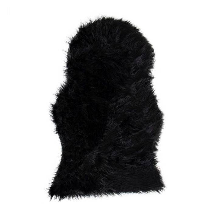 Lammeskind - 60x90 Cm - Sort - Imiteret Lammeskind Til Stol
