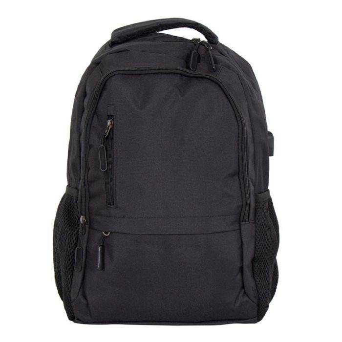 Rygsæk Med Usb-A Kabel  - Sort Computerrygsæk Til 15" Laptop - 48x33x18 Cm