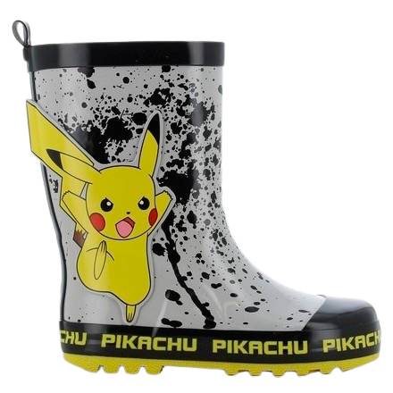 Pokémon Pikachu Børne Gummistøvler - Lysgrå/Sort - 26 - Nn
