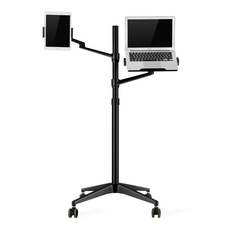 Wergon - Tristan - Justerbar Alu Holder Med Hjul - Laptop 10-17" / Tablet 4-14" - H:83-130cm - Sort