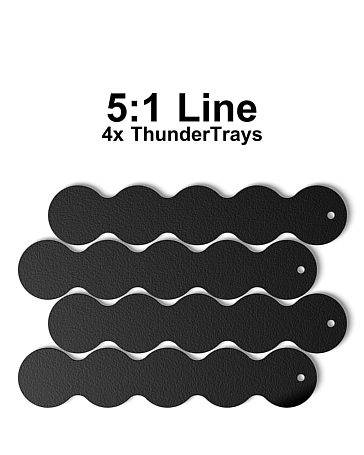 Movement Tray - Warfactor (tabletop Adapters): Thunder Trays & Magnets - Black/Sort 25mm 5:1 Line - 4 Trays + 20 Magneter - !hobbyudstyr - Andre