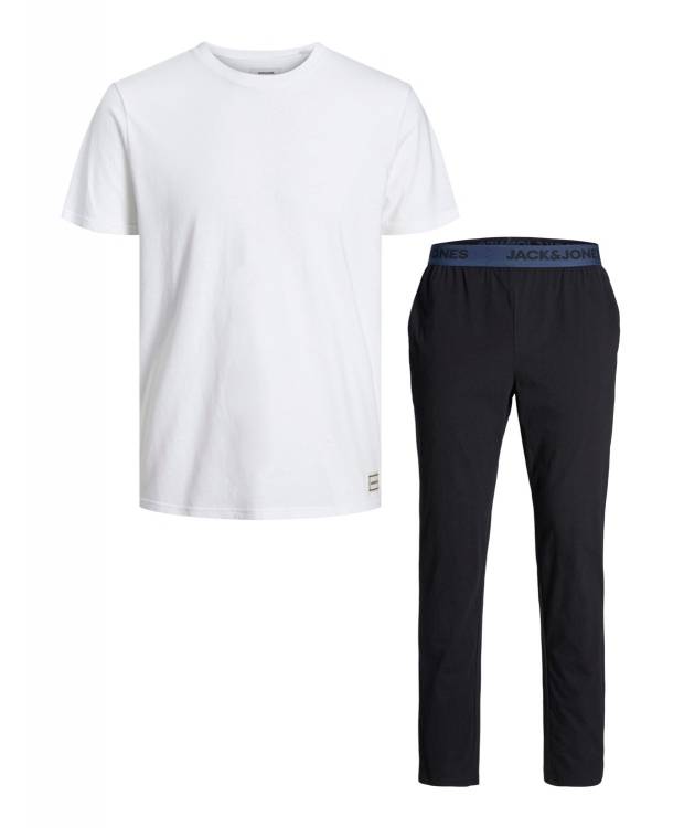 Jack & Jones Pyjamas/Loungesæt Med T-Shirt & Bukser I Hvid Til Herre.