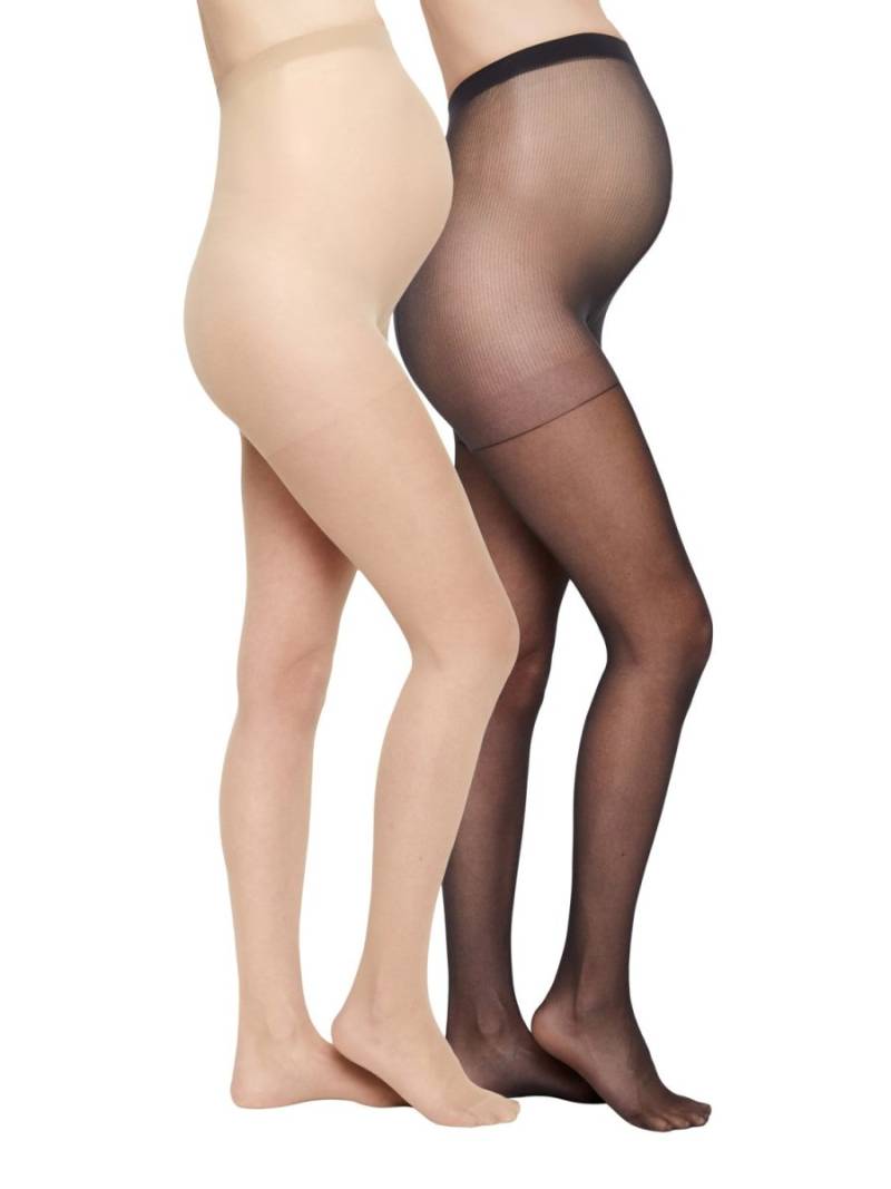 Mamalicious Strømpebukser Til Gravide, 2 - Pak Sort/Beige (20 Den), Mlmalou - Mamalicious - Strømpebukser - Buump