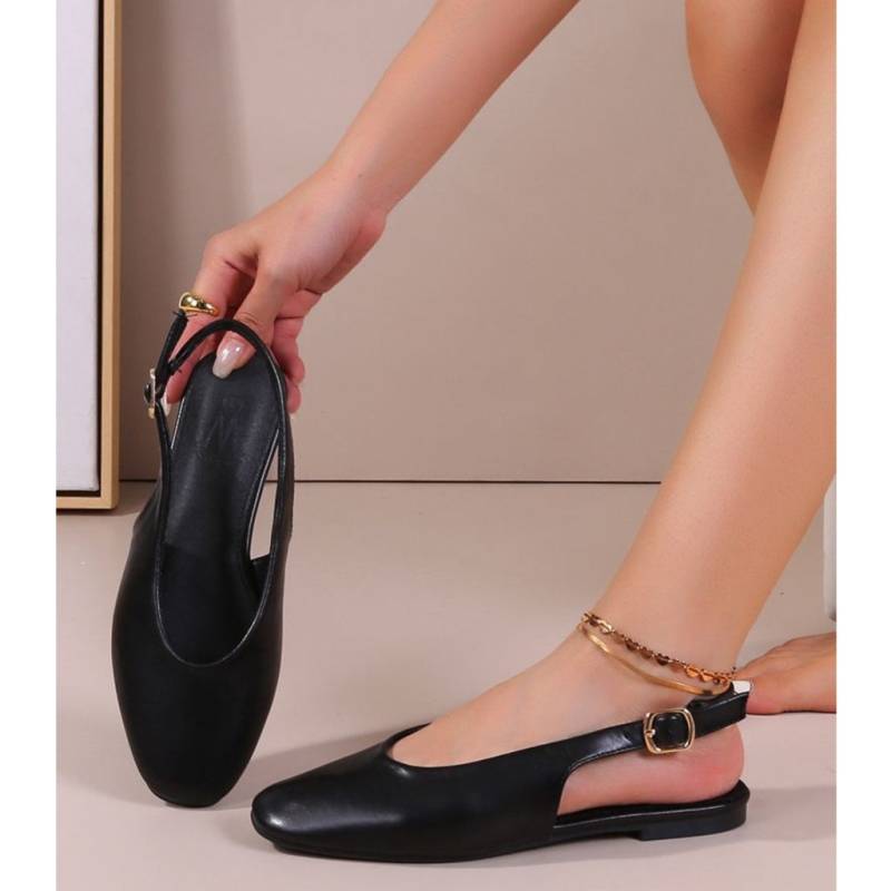 Gitte Dame Slingback Ballerinasko Op16-46pu - Black - Shoes