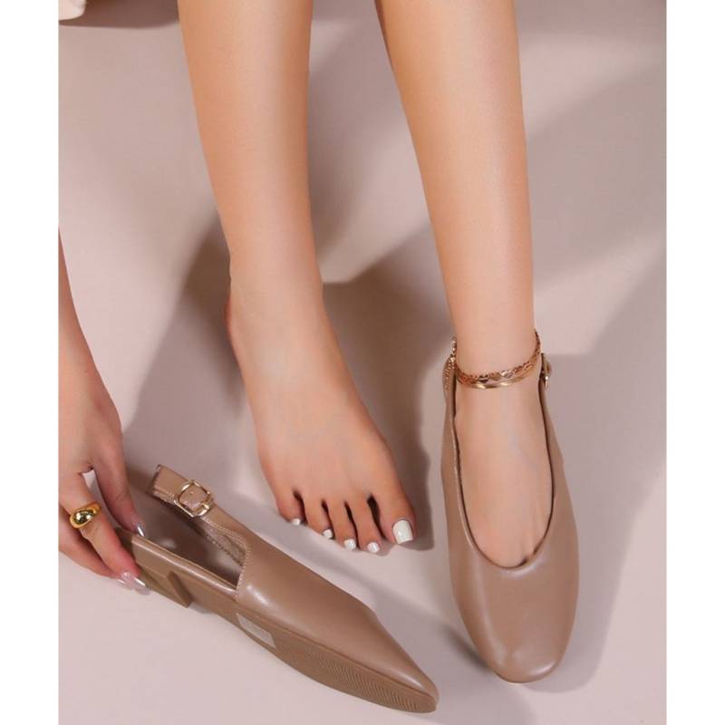 Gitte Dame Slingback Ballerinasko Op16-46pu - Kaki - Shoes