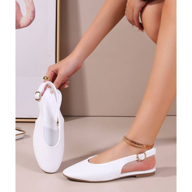 Gitte Dame Slingback Ballerinasko Op16-46pu - White - Shoes