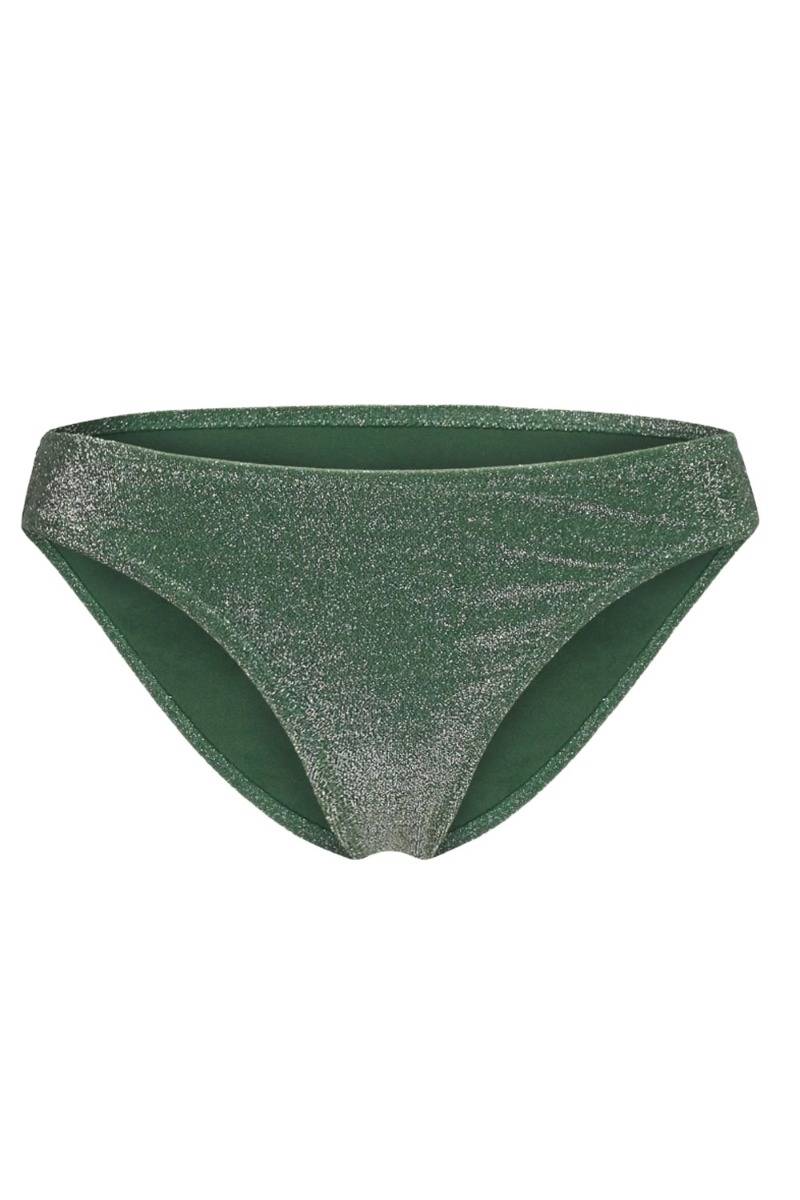 Pieces - Badetøj - Pc Bling Bikini Brief Lurex Sww - Dark Green/Silver Lur