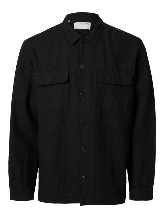 Slh-Leroy Linen Blend Overshirt Ls - Selected