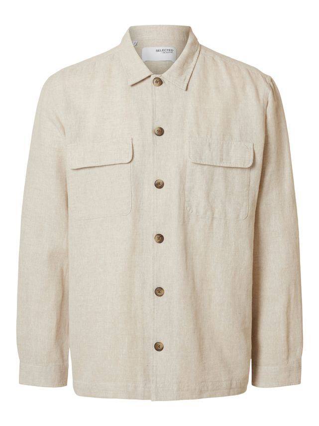 Slh-Leroy Linen Blend Overshirt Ls - Selected