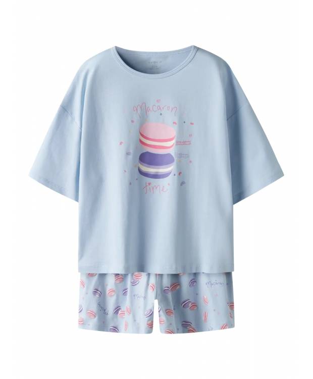 Name It Nattøjsæt Macaron Lyseblå Til Piger