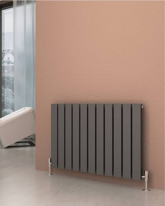 Flat Horisontal Dobbelt Radiator Antracit Grå