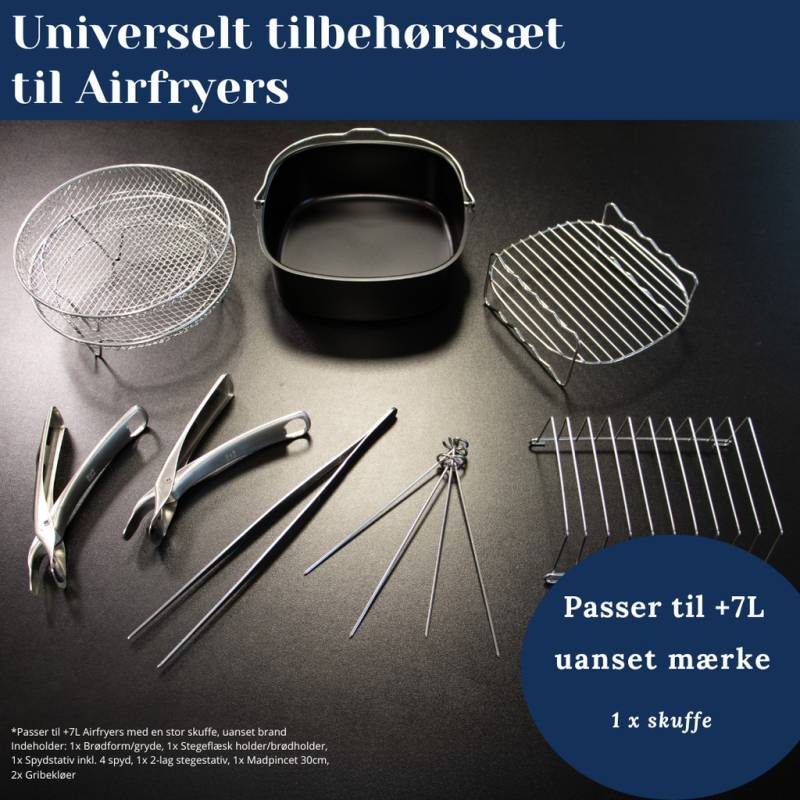 7l Universelt Airfryer-Tilbehørssæt Med 6 Dele