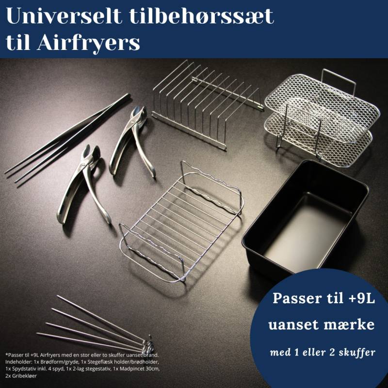9l Universelt Airfryer-Tilbehørssæt Med 6 Dele