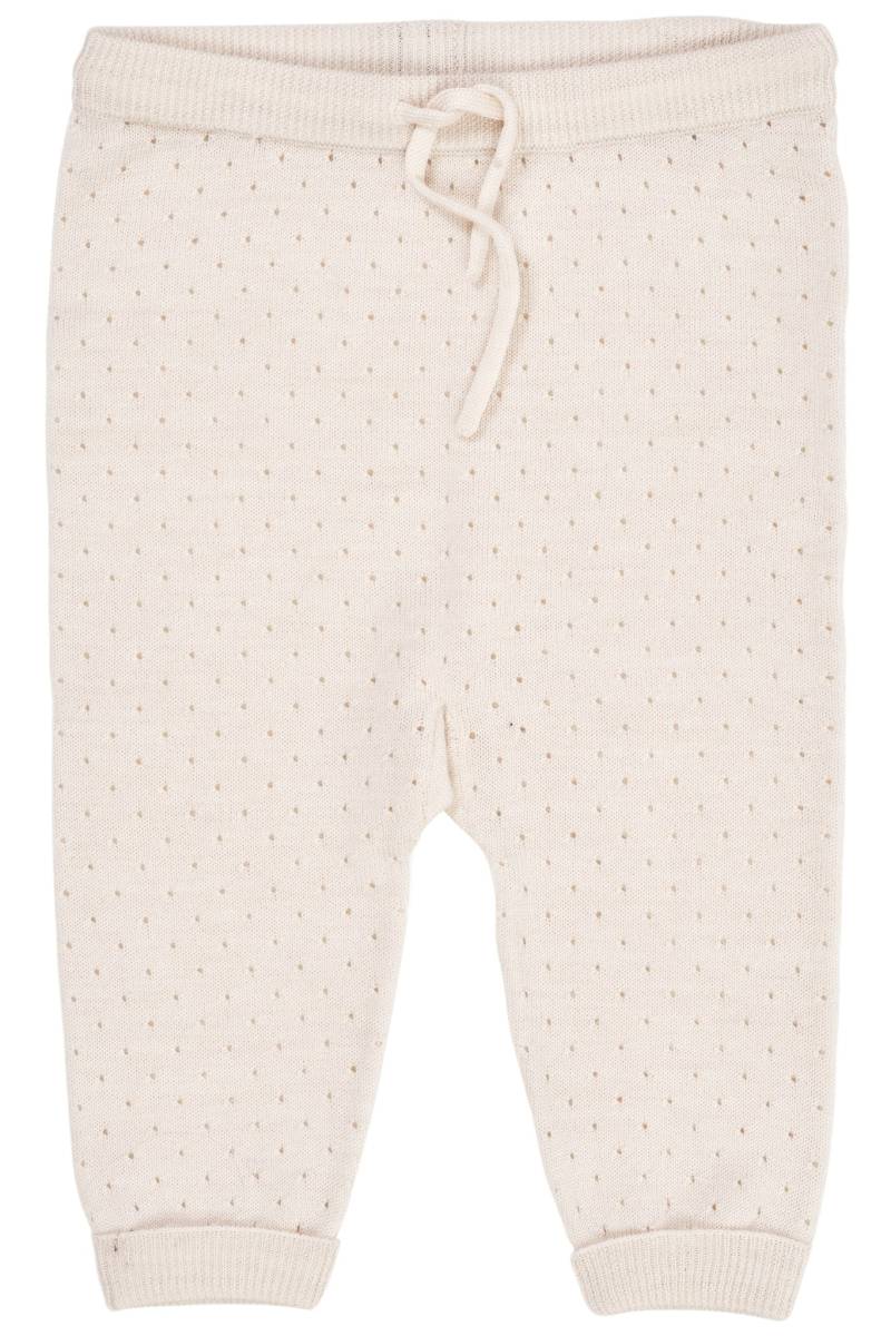 Bukser M. Hulmønster I Merinould - Cream - Cream / 80 - Copenhagen Colors