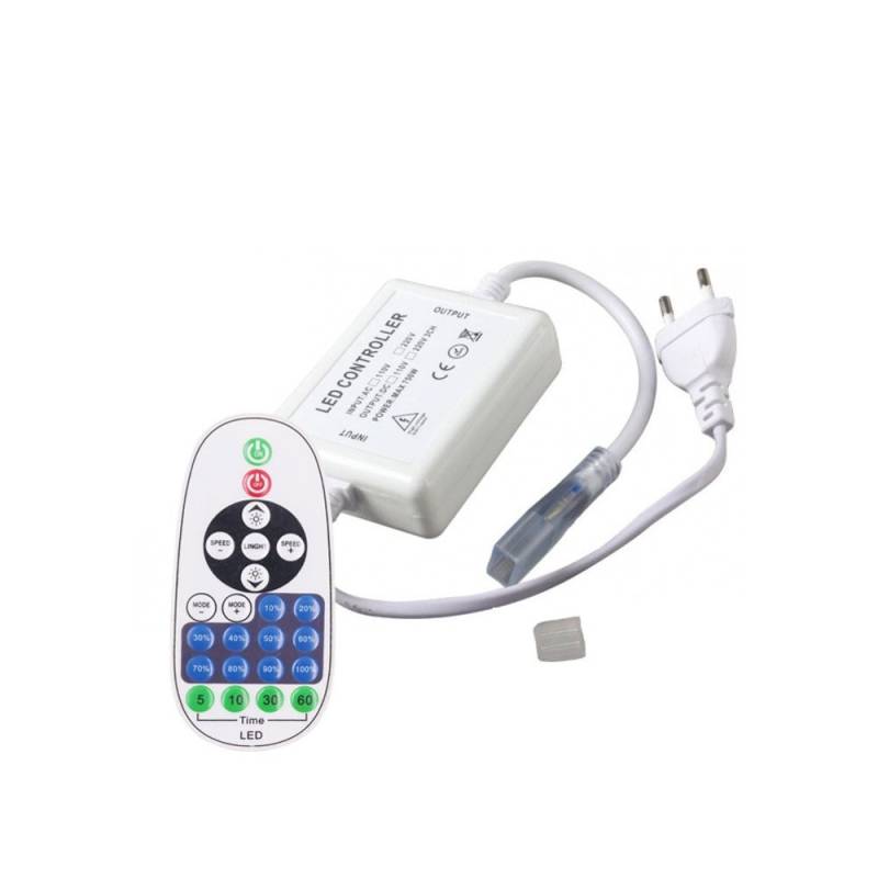 Rf Trådløs Timer+dæmper Med Fjernbetjening - Inkl. Endeprop, Til 230v (cob), Memory Funktion, Maks. 50 M