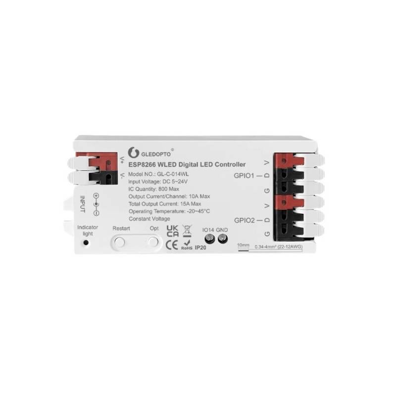 Gledopto Rgbic Wifi Controller - 12v/24v, 12v (180w) 24v (360w)