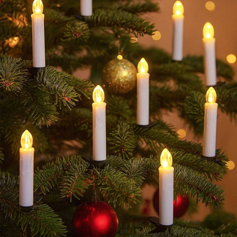 10-Pak Led Julelys Inkl. Fjernbetjening - Batteri, Timerfunktion, Trådløs, Holder Til Juletræ - Ledlife
