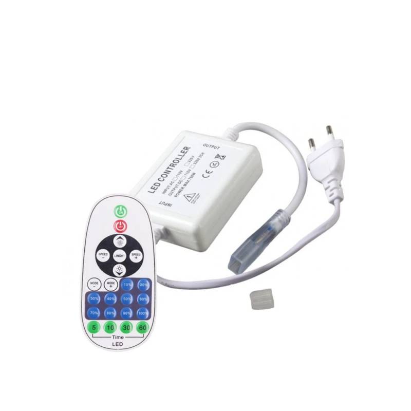 Rf Trådløs Timer+dæmper Med Fjernbetjening - Inkl. Endeprop, Til 230v (type X-2), Memory Funktion, Maks. 50 M - Ledlife