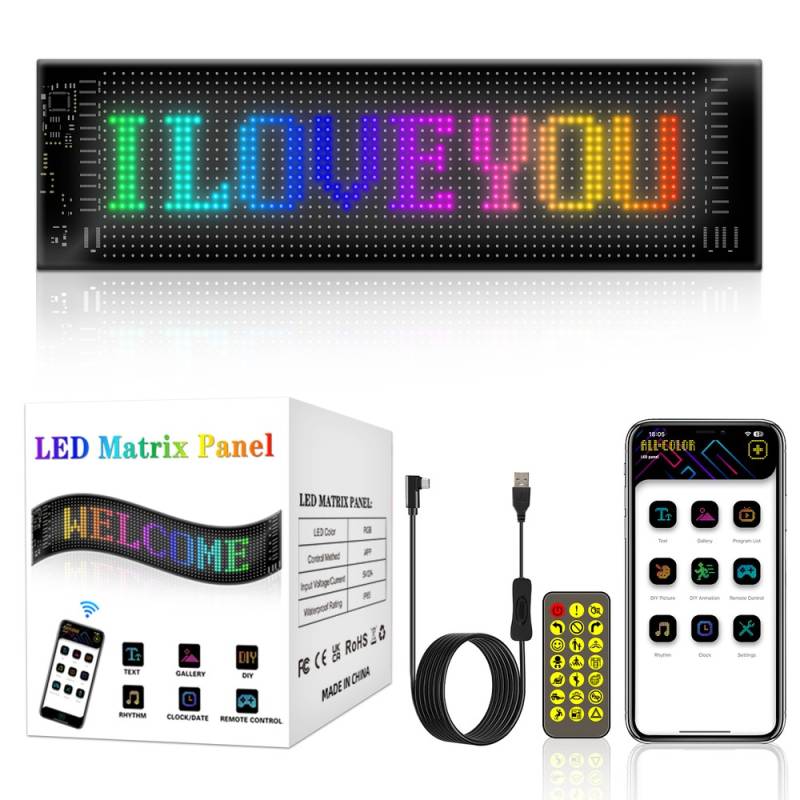 2x Pixel Matrix Panel 16x32 - Bluetooth, 5v Usb