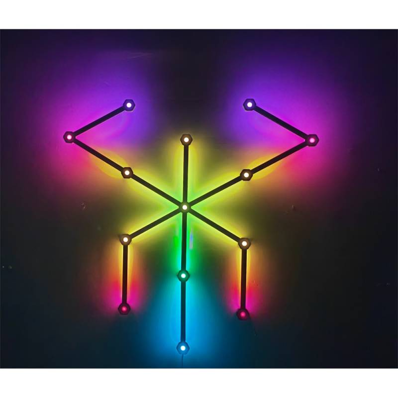 Hexa-Light Rgbic Sort Komplet Sæt - 9 Lysskinner, Vægmonteret, Bluetooth App, Usb - Ledlife