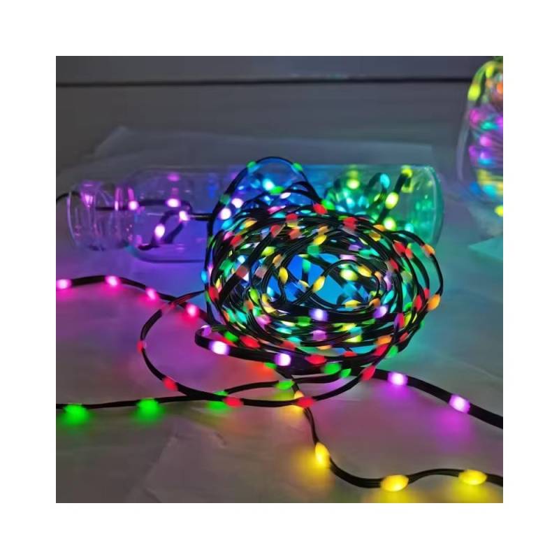 5 M. Rgbic Led Lyskæde - 50 Led, Grøn Ledning, Fjernbetjening + Bluetooth, 5v Usb
