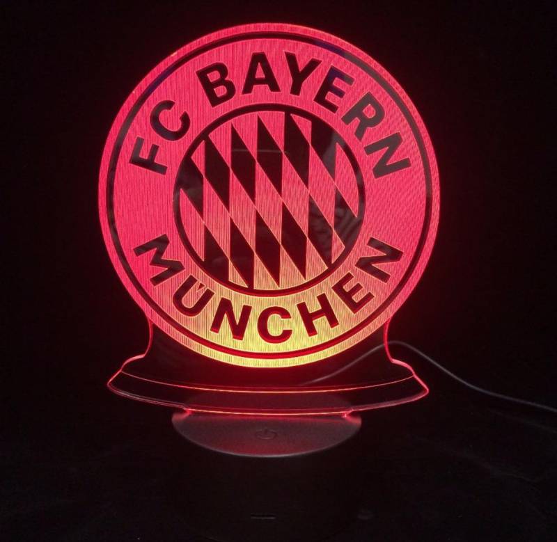 Fc Bayern München 3d Fodbold Lampe -  Lyser I 7 Farver - Lukaki.dk