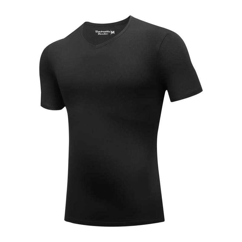 1-Pak Bambus T-Shirts V-Hals  -  Sort - Xl