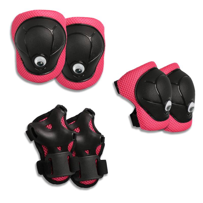 Crazy Safety Pink Beskyttelsesudstyr Til Albuer, Knæ Og Håndled. Testet Og Godkendt Til Børn