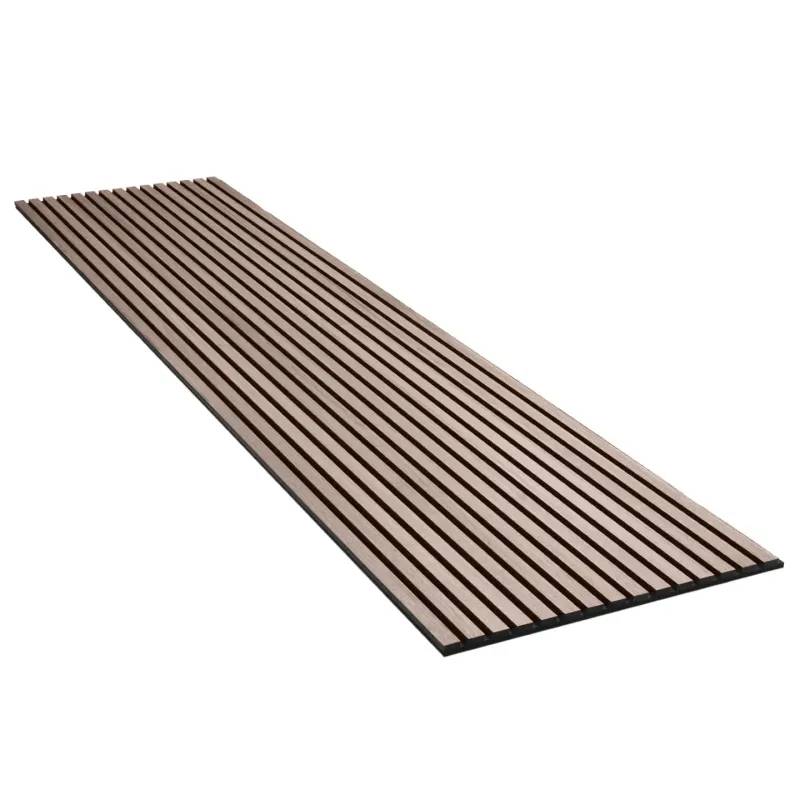 Acupanel  3600x600 Amerikansk Valnød Ubehandlet  Sort Mdf - Sort Filt Fsc 70% Mix - Akustikpanel