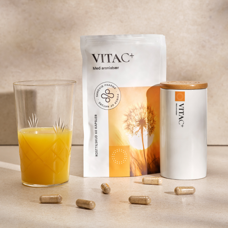Vitamin C Kosttilskud Med Aroniabær | Vitac+ - Sandvig Pharma