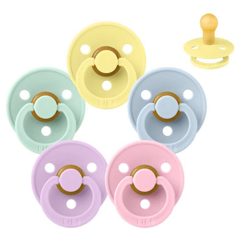 Bibs Rund Colour Sut - Sampak - 5 Stk. - Str. 1 - Spring Break