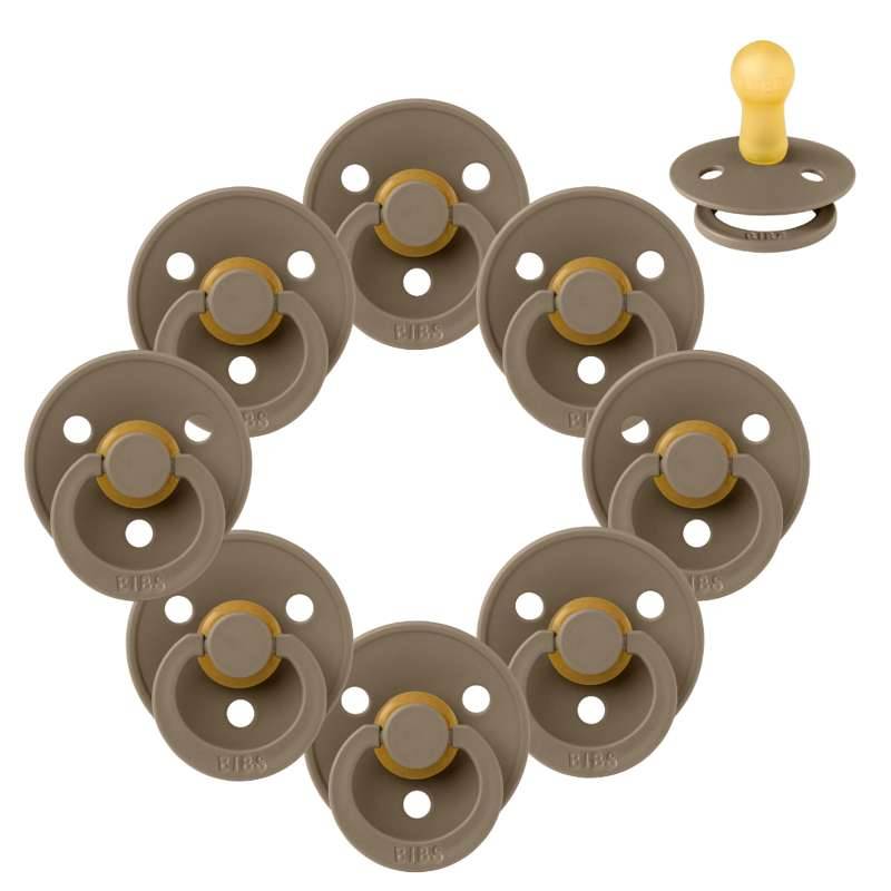 Bibs Rund Colour Sut - Sampak - 8 Stk. - Str. 2 - Dark Oak