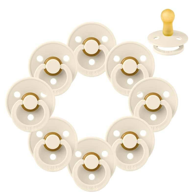 Bibs Rund Colour Sut - Sampak - 8 Stk. - Str. 2 - Ivory