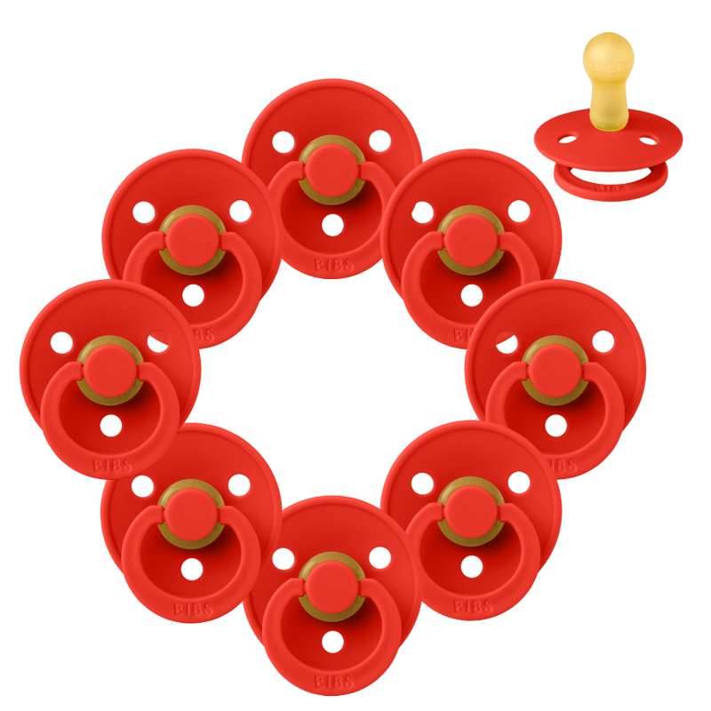 Bibs Rund Colour Sut - Sampak - 8 Stk. - Str. 2 - Candy Apple